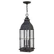 Hinkley Lighting Bingham 3 Light 8" Wide Heritage Outdoor Lantern Pendant with Clear Seedy Glass Greystone