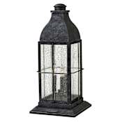 Hinkley Lighting Bingham 120v 3 Light 21.75" Tall Pier Mount Light with Clear Seedy Glass Greystone
