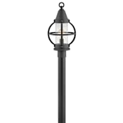 Hinkley Lighting Chatham 1 Light 21" Tall Coastal Elements Outdoor Single Head Post Light with Seedy Glass Shade Museum Black