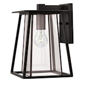 Hinkley Lighting Walker Single Light 12-1/4" High Outdoor Wall Sconce with Clear Glass Shade Black