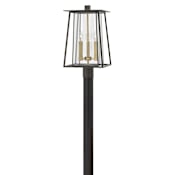 Hinkley Lighting Walker 3 Light 20.75" Tall Post Light with Clear Glass Shade Buckeye Bronze