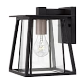Hinkley Lighting Walker Single Light 9-1/2" High Outdoor Wall Sconce with Clear Glass Shade Black
