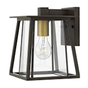 Hinkley Lighting Walker Single Light 9-1/2" High Outdoor Wall Sconce with Clear Glass Shade Buckeye Bronze