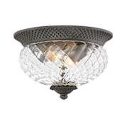 Hinkley Lighting Plantation 2 Light 12" Wide Outdoor Flush Mount Bowl Ceiling Fixture Museum Black