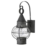 Hinkley Lighting Cape Cod 18" Tall Outdoor Wall Sconce with Seedy Glass Shade Aged Zinc