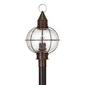 Hinkley Lighting Cape Cod 4 Light 23.75" Tall Post Light with Clear Seedy Glass Sienna Bronze