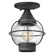Hinkley Lighting Cape Cod 7" Wide Semi-Flush Outdoor Ceiling Fixture Aged Zinc