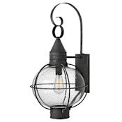 Hinkley Lighting Cape Cod 27" Tall Outdoor Wall Sconce with Seedy Glass Shade Aged Zinc