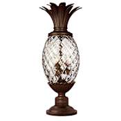 Hinkley Lighting Plantation 3 Light 25.25" Tall Post Light with Clear Optic Glass Copper Bronze
