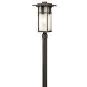 Hinkley Lighting Manhattan 1 Light 21.5" Tall Post Light with Etched Seedy Glass Oil Rubbed Bronze