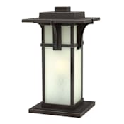 Hinkley Lighting Manhattan 1 Light 18.5" Tall Pier Mount Light with Etched Seedy Glass Oil Rubbed Bronze