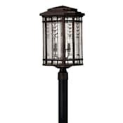 Hinkley Lighting Tahoe 4 Light 22.25" Tall Post Light with Clear Seedy Water Glass and Copper Foil Art Accents Regency Bronze