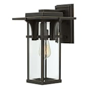 Hinkley Lighting 1 Light 15" Tall Outdoor Lantern Wall Sconce from the Manhattan Collection Oil Rubbed Bronze