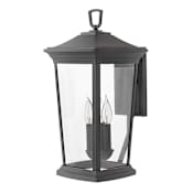 Hinkley Lighting Bromley 3 Light 19-1/4" Tall Outdoor Wall Sconce with Clear Glass Shade Museum Black