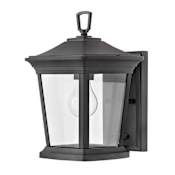 Hinkley Lighting Bromley Single Light 11-3/4" Tall Outdoor Wall Sconce with Clear Glass Shade Museum Black