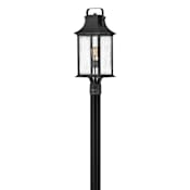 Hinkley Lighting Grant 1 Light 24" Tall Post Light with Clear Seedy Glass Textured Black