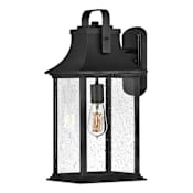 Hinkley Lighting 19" Tall Outdoor Wall Sconce with Seedy Glass Textured Black