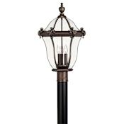 Hinkley Lighting San Clemente 23" Tall 3 Light Post Light with Clear Glass Copper Bronze