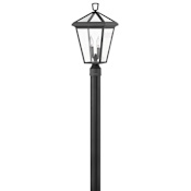 Hinkley Lighting Alford Place 120v 2 Light 20.75" Tall Open Air Post Light with Clear Glass Museum Black