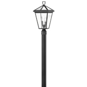 Hinkley Lighting Alford Place 12v 3.5w 2 Light 20" Tall Open Air Single Head Post Light with LED Bulbs Included Museum Black