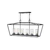 Hinkley Lighting Alford Place 120v 6 Light 40" Wide Open Air Linear Outdoor Chandelier Museum Black