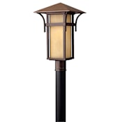 Hinkley Lighting Harbor 1 Light 19.5" Tall Post Light with Etched Seedy Glass Anchor Bronze