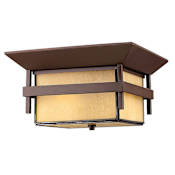 Hinkley Lighting 2 Light 12.25" Width Outdoor Flush Mount Ceiling Fixture from the Harbor Collection Anchor Bronze