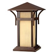 Hinkley Lighting Harbor 120v 1 Light 17" Tall Pier Mount Light with Etched Seedy Glass Anchor Bronze