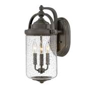 Hinkley Lighting Willoughby 3 Light 19" Tall Outdoor Coastal Elements Wall Sconce Oil Rubbed Bronze