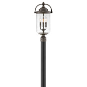 Hinkley Lighting Willoughby 3 Light 21" Tall Coastal Elements Post Light with Clear Seedy Glass Oil Rubbed Bronze