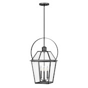 Hinkley Lighting Nouvelle 13" Wide Outdoor Taper Candle Single Pendant Blackened Brass