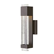 Hinkley Lighting Glacier Single Light 15-1/2" High Integrated LED Outdoor Wall Sconce with Seedy Glass - ADA Compliant Bronze