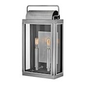 Hinkley Lighting Sag Harbor 2 Light 17" Tall Outdoor Wall Sconce Antique Brushed Aluminum