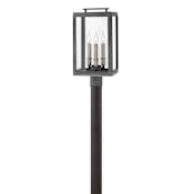 Hinkley Lighting Sutcliffe 120v 3 Light 20" Tall Post Light with Clear Glass Aged Zinc