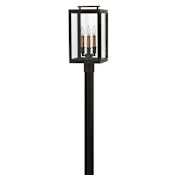 Hinkley Lighting Sutcliffe 120v 3 Light 20" Tall Post Light with Clear Glass Oil Rubbed Bronze