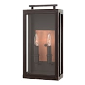Hinkley Lighting Sutcliffe 2 Light 17" Tall Outdoor Wall Sconce with LED Bulbs Included Oil Rubbed Bronze