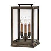 Hinkley Lighting Sutcliffe 120v 3 Light 18" Tall Pier Mount Light with Clear Glass Oil Rubbed Bronze