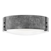 Hinkley Lighting Sawyer 3 Light 15" Wide Open Air Outdoor Flush Mount Ceiling Fixture Aged Zinc