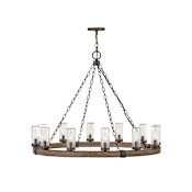 Hinkley Lighting Sawyer 12 Light 38" Wide Open Air Outdoor Chandelier with LED Bulbs Included Sequoia