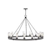 Hinkley Lighting Sawyer 15 Light 46" Wide Open Air Outdoor Chandelier Aged Zinc