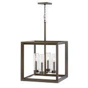 Hinkley Lighting Rhodes 12v 14w 4 Light 18" Wide Open Air LED Outdoor Taper Candle Chandelier Warm Bronze
