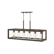 Hinkley Lighting Rhodes 6 Light 42" Wide Open Air Linear Outdoor Chandelier Warm Bronze