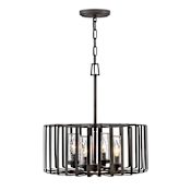 Hinkley Lighting Reid 120v 4 Light 20" Wide Open Air Outdoor Chandelier Brushed Graphite