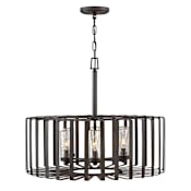 Hinkley Lighting Reid 120v 6 Light 28" Wide Open Air Outdoor Chandelier Brushed Graphite