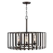 Hinkley Lighting Reid 12v 21w 6 Light 28" Wide Open Air LED Outdoor Taper Candle Chandelier Brushed Graphite