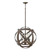 Hinkley Lighting Carson 120v 3 Light 18.5" Wide Open Air Outdoor Chandelier with LED Bulbs Included Vintage Iron