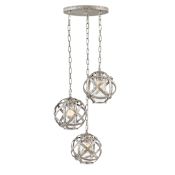 Hinkley Lighting Carson 3 Light 21" Wide Outdoor Open Air Multi Light Pendant Weathered Zinc