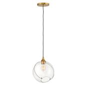 Hinkley Lighting Skye Single Light 11" Wide Lisa McDennon Pendant with Clear Glass Shade Heritage Brass