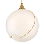 Hinkley Lighting Skye 11" Wide Pendant with Glass Shade Heritage Brass / Cased Opal