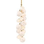 Hinkley Lighting Skye 18 Light 39" Wide Multi Light Pendant with Glass Shades Heritage Brass / Cased Opal